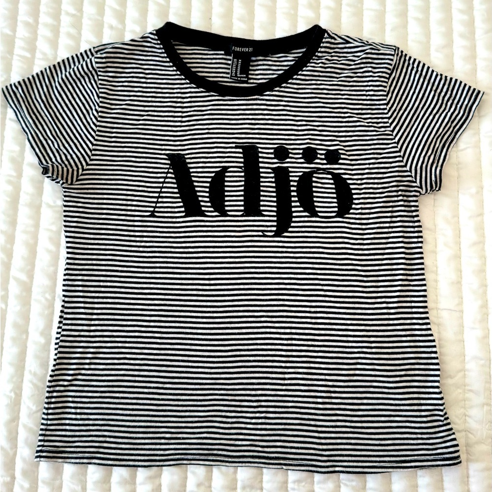 Forever 21 Blk/White Stripes Baby Tee